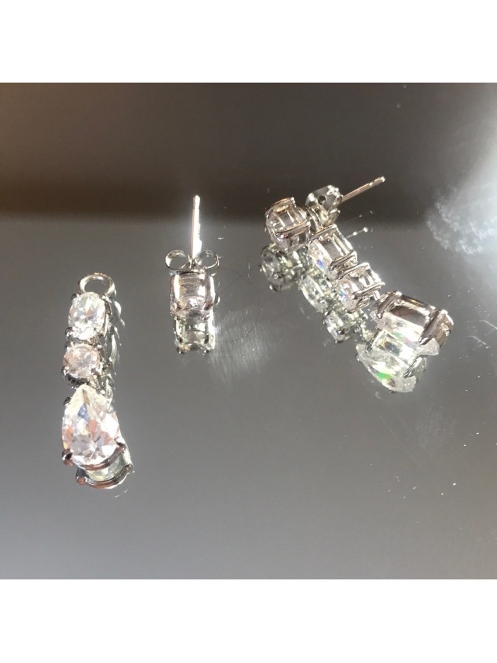 Vintage Double Duty -  Flaming Hot Sparkling Earrings NWOT